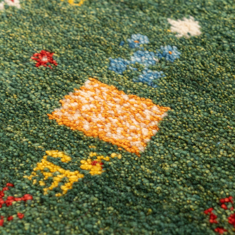 ギャッベ　ペルシャ手織り絨毯　座布団　42×39cm