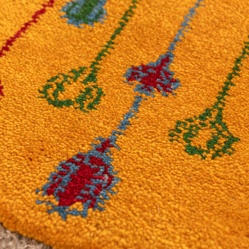 ギャッベ　ペルシャ手織り絨毯　座布団　39×38cm