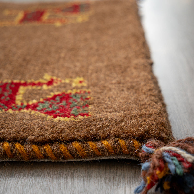 ギャッベ　ペルシャ手織り絨毯　座布団　44×39cm