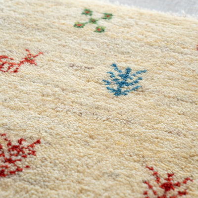 ギャッベ　ペルシャ手織り絨毯　座布団　43×36cm