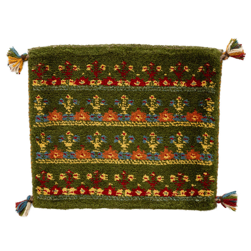 ギャッベ　ペルシャ手織り絨毯　座布団　44×38cm