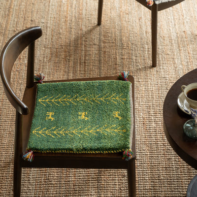 ギャッベ　ペルシャ手織り絨毯　座布団　41×41cm