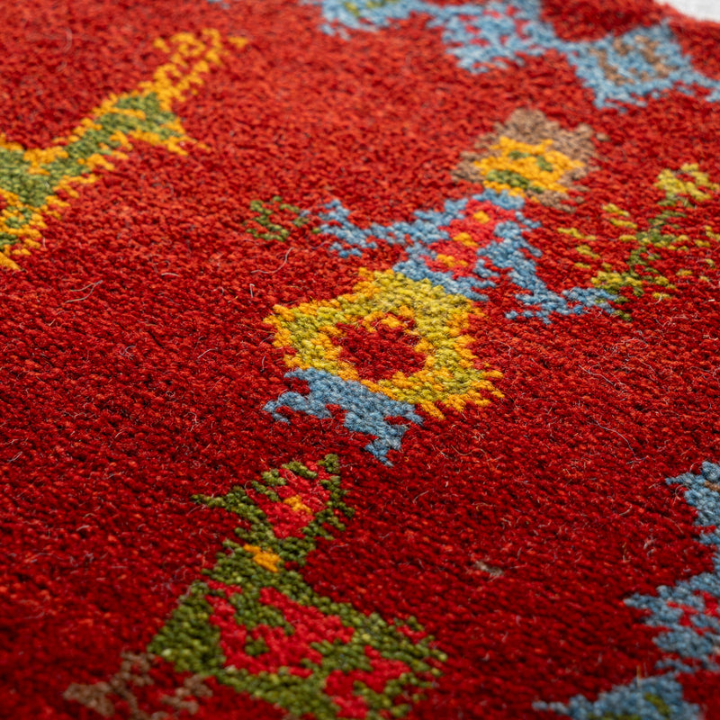 ギャッベ　ペルシャ手織り絨毯　座布団　44×43cm