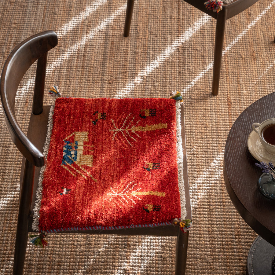 ペルシャ手織りギャッベ 約40×40cm 1枚 – Persiadirect