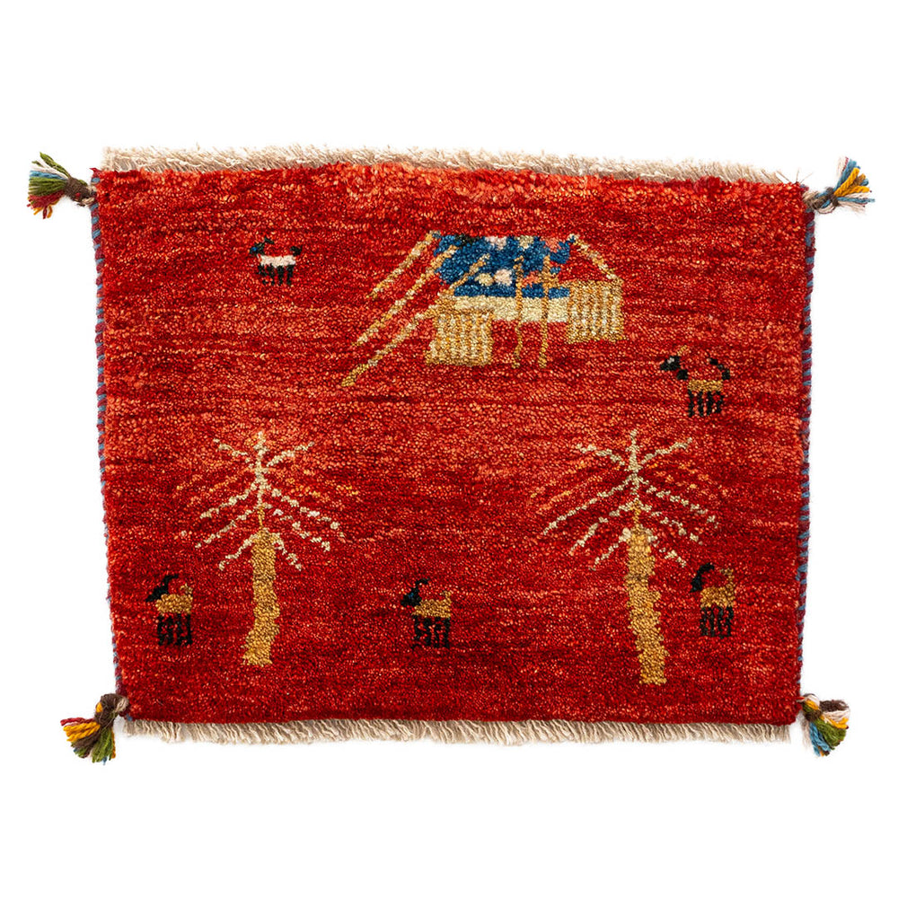 ペルシャ手織りギャッベ 約40×40cm 1枚 – Persiadirect
