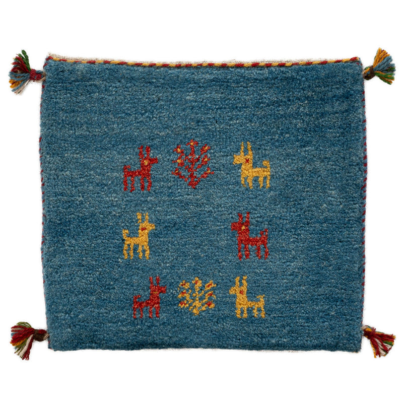 ギャッベ　ペルシャ手織り絨毯　座布団　44×40cm