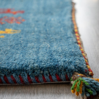 ギャッベ　ペルシャ手織り絨毯　座布団　44×40cm