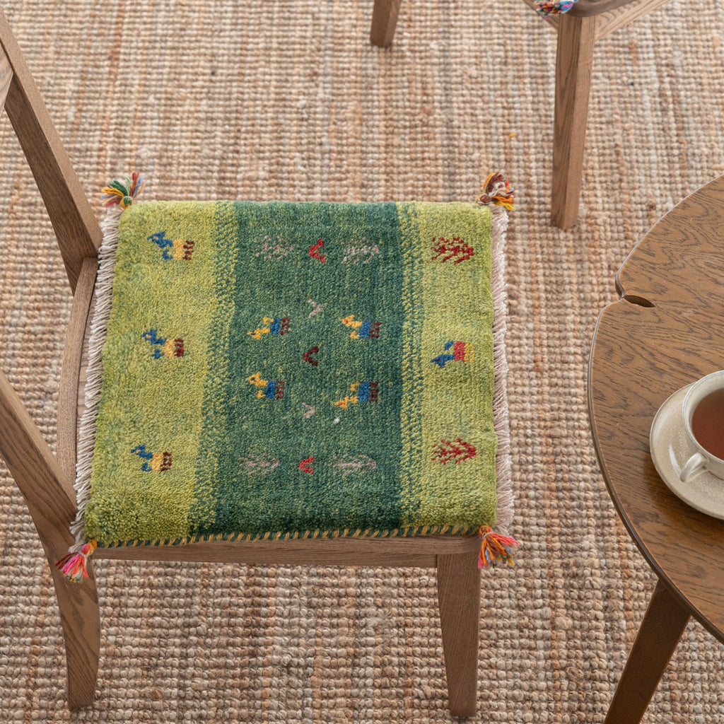 ギャッベ ペルシャ手織り絨毯 座布団 45×43cm – Persiadirect