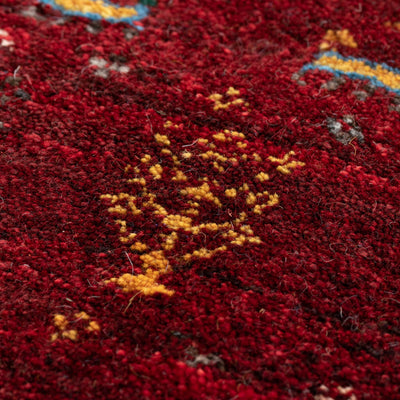 ギャッベ　ペルシャ手織り絨毯　玄関マット　54×43cm