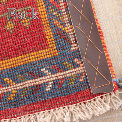 ギャッベ　ペルシャ手織り絨毯　玄関マット　46×47cm