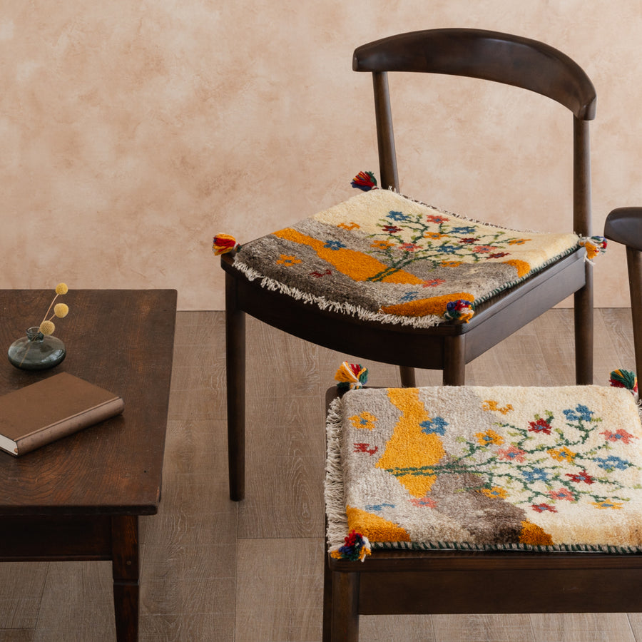 ペルシャ手織りギャッベ 約40×40cm 2枚セット – Persiadirect