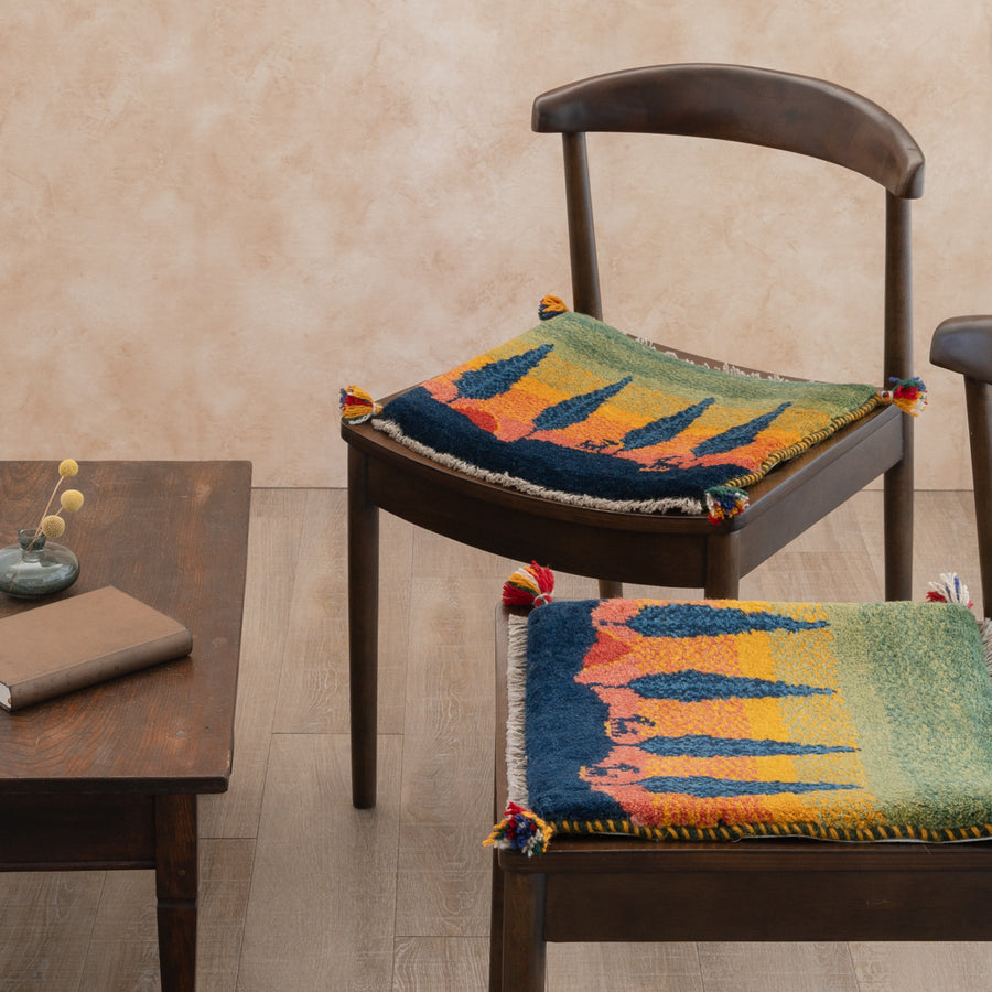 【M】ギャッベ2枚セット ペルシャ手織りギャッベ 約40×40cm 2枚セット – Persiadirect