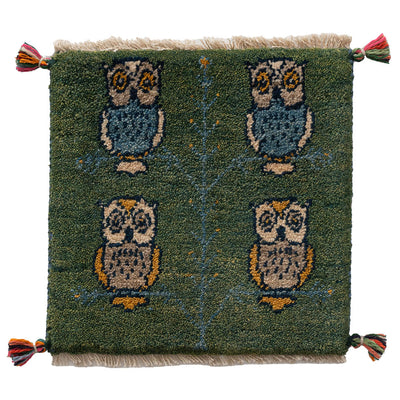 ギャッベ　ペルシャ手織り絨毯　座布団　40×40cm