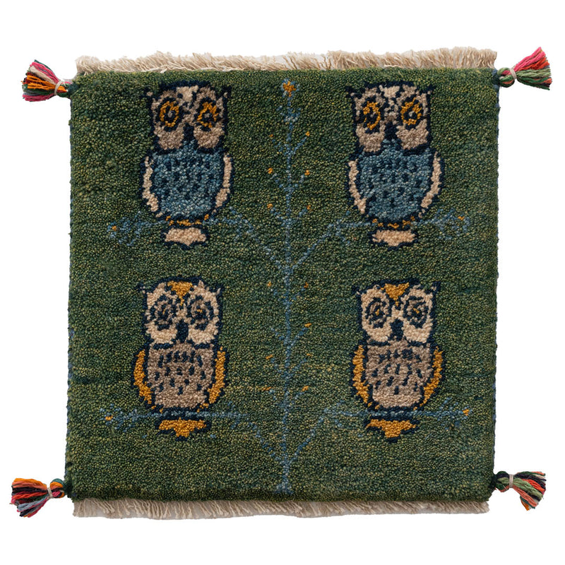 ギャッベ　ペルシャ手織り絨毯　座布団　40×40cm