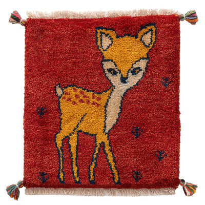 ギャッベ　ペルシャ手織り絨毯　座布団　40×44cm