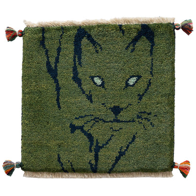 ギャッベ　ペルシャ手織り絨毯　座布団　40×40cm