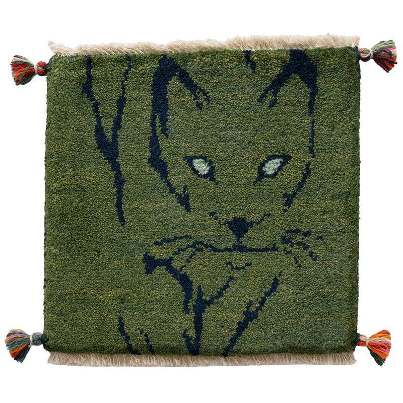 ギャッベ　ペルシャ手織り絨毯　座布団　40×40cm