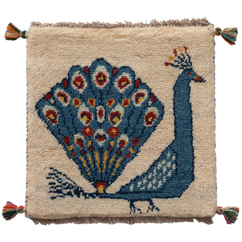ギャッベ　ペルシャ手織り絨毯　座布団　40×40cm