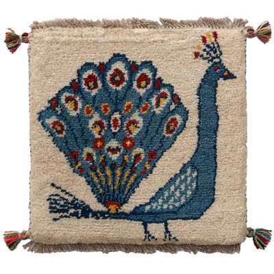 ギャッベ　ペルシャ手織り絨毯　座布団　40×40cm