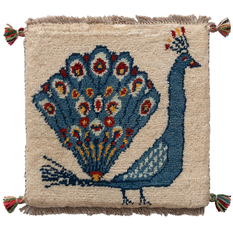 ギャッベ　ペルシャ手織り絨毯　座布団　40×40cm