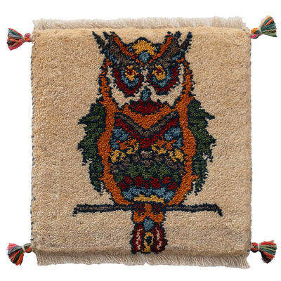 ギャッベ　ペルシャ手織り絨毯　座布団　40×40cm