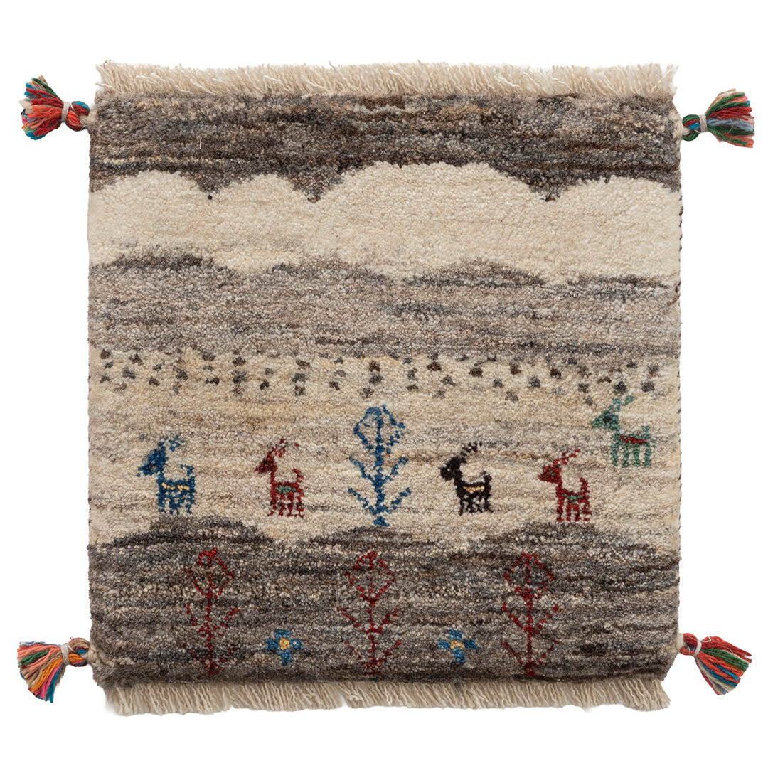 ギャッベ ペルシャ手織り絨毯 座布団 37×37cm – Persiadirect