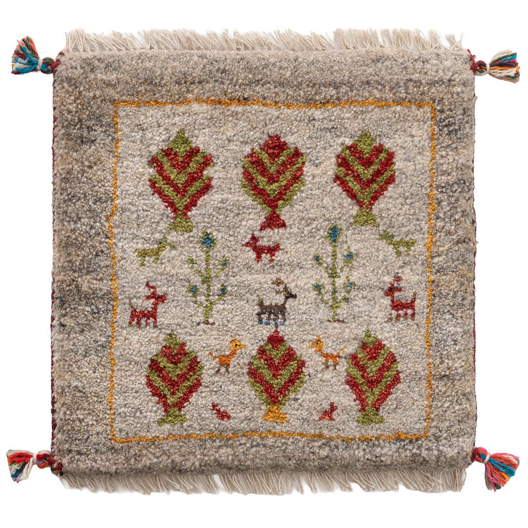 ギャッベ ペルシャ手織り絨毯 座布団 44×44cm – Persiadirect