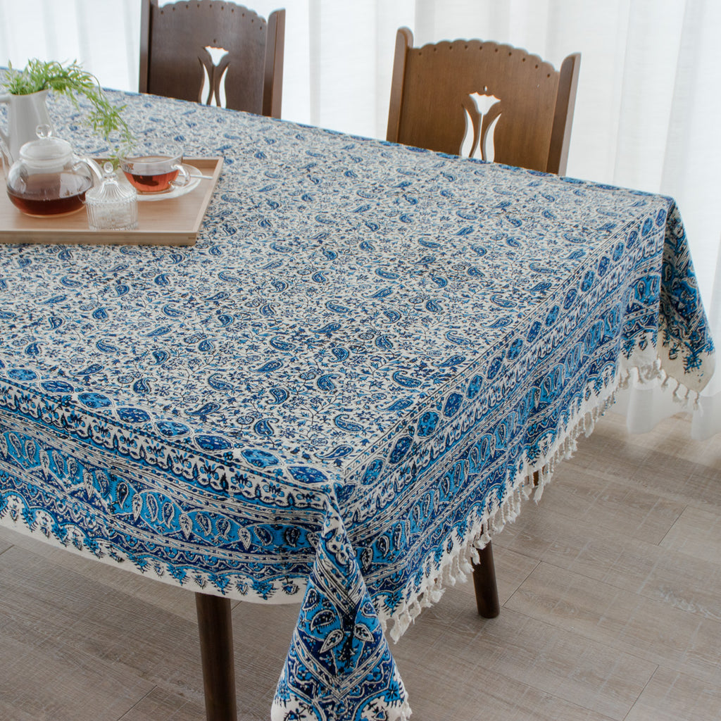 ペルシャ更紗 130×200cm 総柄 ブルー マルチカバー – Persiadirect