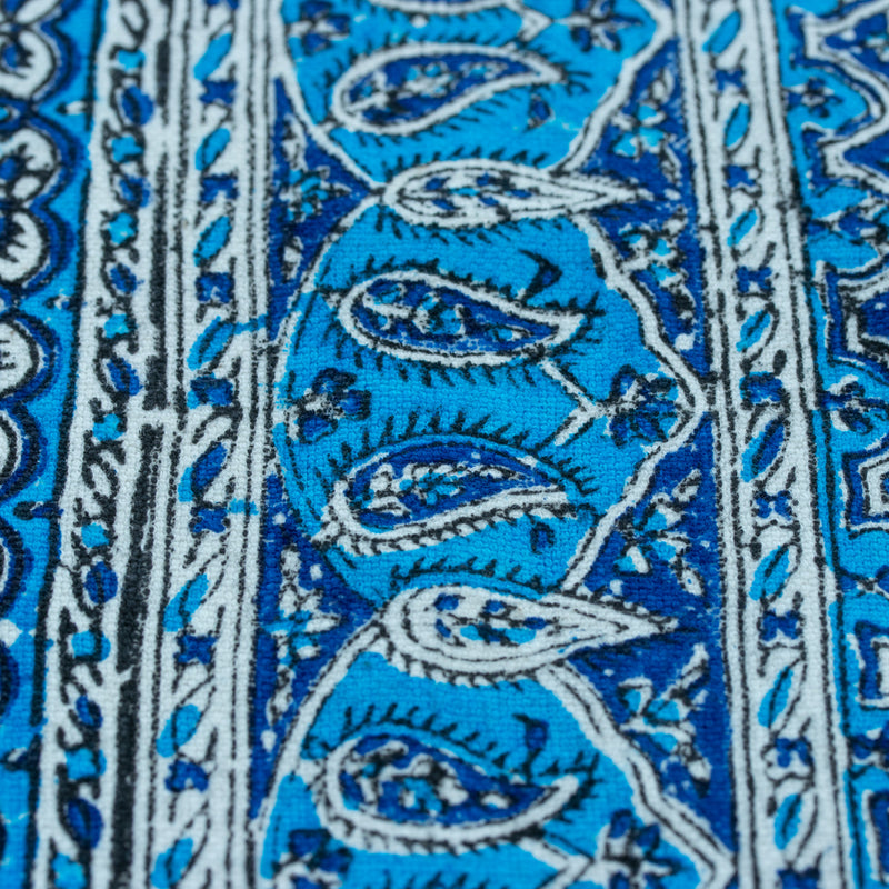ペルシャ更紗　130×200cm　総柄　ブルー　マルチカバー