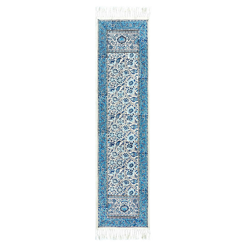ペルシャ更紗　テーブルランナー　30×120cm　総柄　ブルー