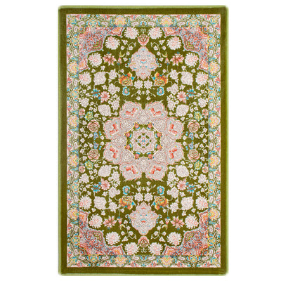 ペルシャカーペット玄関マット　スーザン柄　グリーン　50×80cm