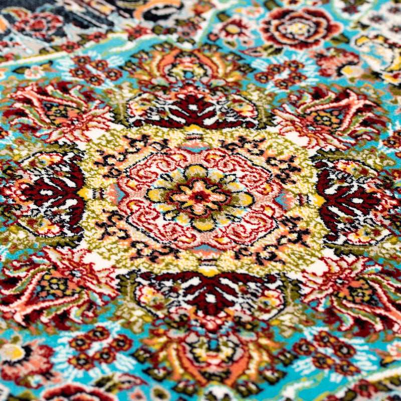 ペルシャ絨毯（機械織）　トュウバ柄　ブルー　60×180cm