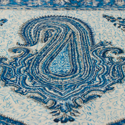 ペルシャ更紗　角型130×200cm　中心柄　ブルー　マルチカバー　イメージ