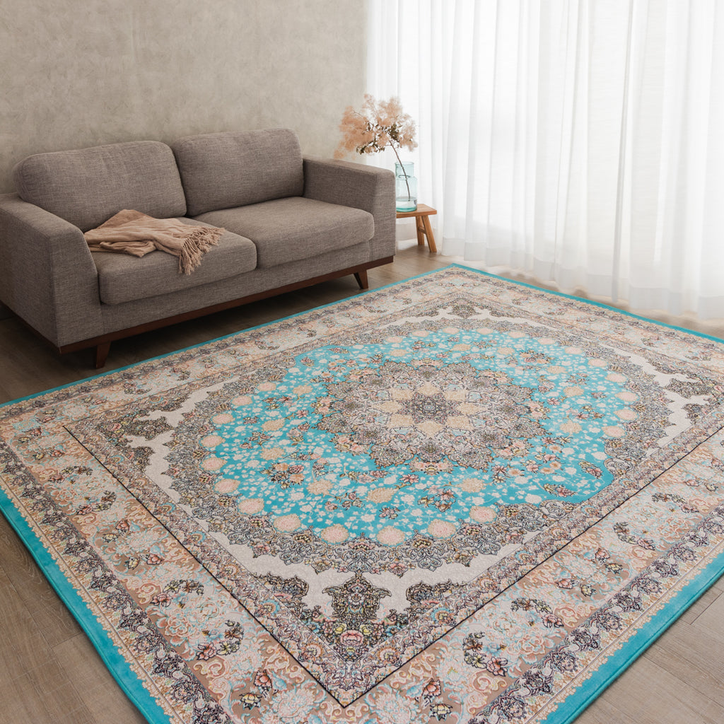 ペルシャカーペット ラグ スーザン柄 ブルー 200×250cm – Persiadirect