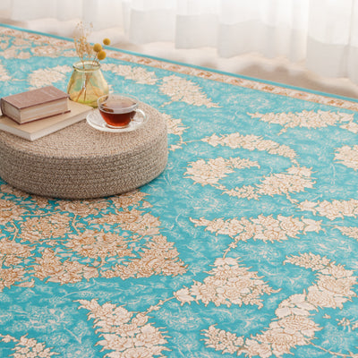 ペルシャ絨毯（機械織）　ザルリン柄　ブルー　200×250cm