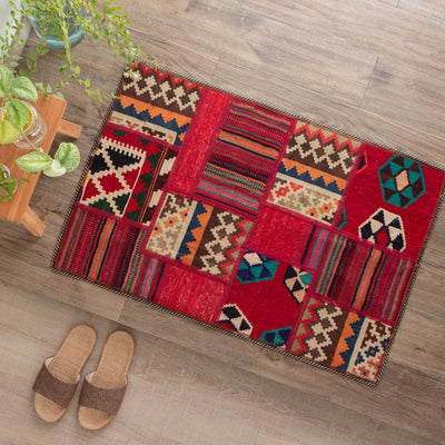 ペルシャ手織りキリム　ウール　玄関マット　61×90cm