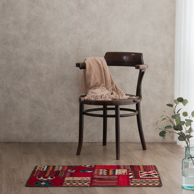 ペルシャ手織りキリム　ウール　玄関マット　61×90cm