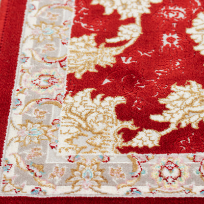 ペルシャ絨毯（機械織）　マールー柄　レッド　50×80cm