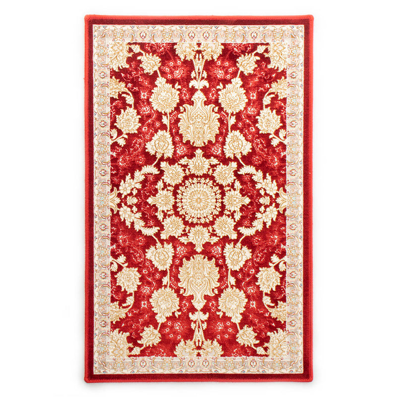 ペルシャ絨毯（機械織）　マールー柄　レッド　50×80cm