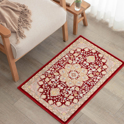 ペルシャ絨毯（機械織）　スーザン柄　レッド　50×80cm