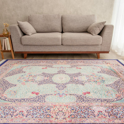 ペルシャ絨毯（機械&手織り） バンブーシルク 約150×200cm ラグサイズ