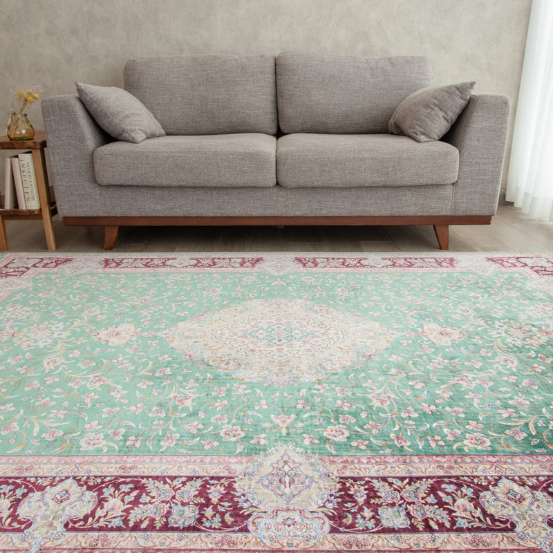 ペルシャ絨毯（機械&手織り） バンブーシルク 約150×200cm ラグサイズ