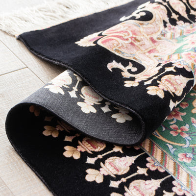 ペルシャ絨毯（機械&手織り） バンブーシルク 約200×300cm ラグサイズ