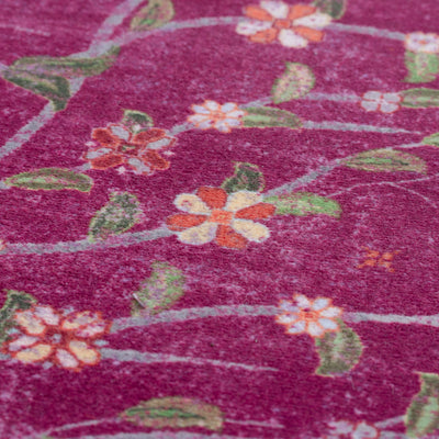 ペルシャ絨毯（機械織）　ゼンデギ柄　ワインレッド　150×200cm
