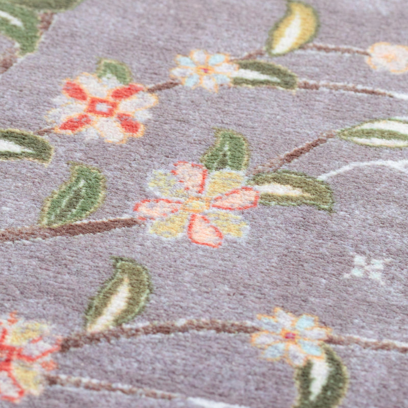 ペルシャ絨毯（機械織）　ゼンデギ柄　グレー　150×200cm