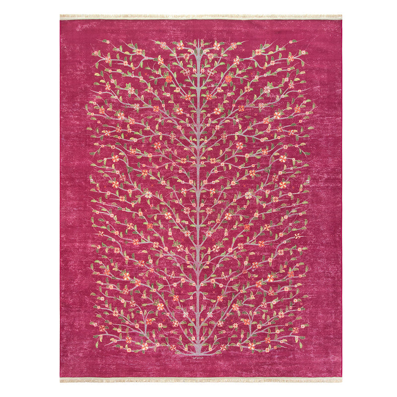 ペルシャ絨毯（機械織）　ゼンデギ柄　パープル　200×250cm