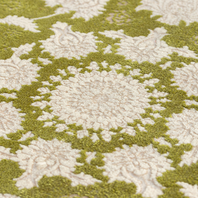 ペルシャ絨毯（機械織）　マールー柄　グリーン　100×150cm