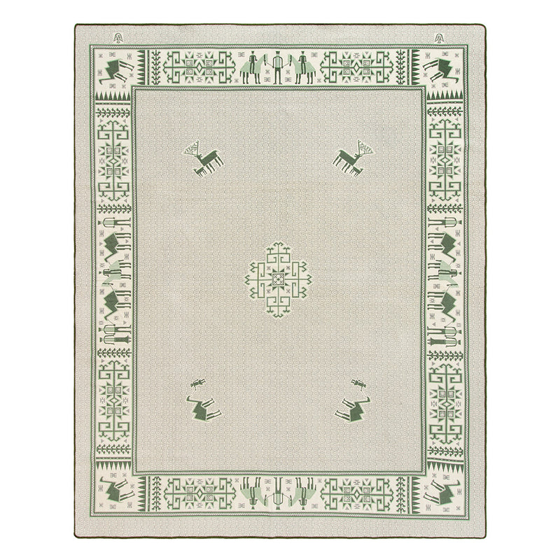 ル・ファルシー（綿カーペット）　キャラバン柄　グリーン　200×250cm