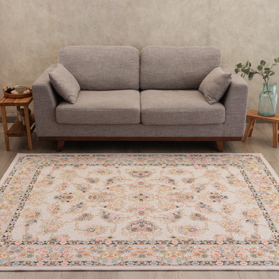 ペルシャ絨毯（機械織）　ギルダー柄　ベージュ　150×200cm