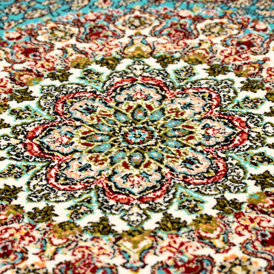 ペルシャ絨毯（機械織）　サーラール柄　ブルー　50×80cm